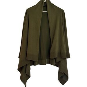Vila Milano green draped waterfall cardigan sweater m